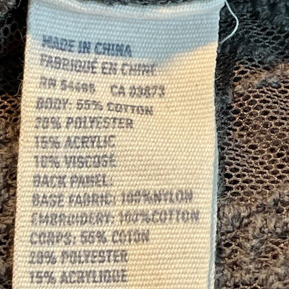 American Eagle Cotton Blend Lace Back Open Front Gray Cardigan Women's L Cottage - Picture 11 of 13